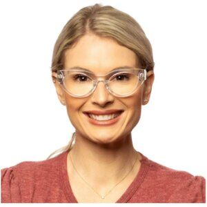 2 See Life Clear Prescription Strength Bold Cat Eye Reading Glasses